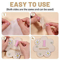 2 Bags 2 Colors MDF Baby Monthly Milestone Cards with Announcement Sign&nbsp;DIY-CA0007-95