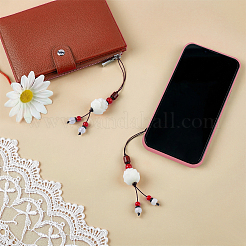 2Pcs 2 Colors Imitation Bodhi Resin Lotus Mobile Straps&nbsp;AJEW-FG0006-09