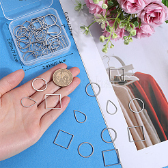 48Pcs 3 Styles 304 Stainless Steel Linking Ring&nbsp;STAS-BBC0005-29