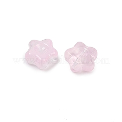 透明ガラスビーズ  スター  焼き付け塗料  アザミ  10.5x11x5mm  穴：1mm&nbsp;DGLA-E004-12H