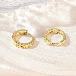 真鍮製フープピアス  ラウンド  カドミウムフリー＆鉛フリー  ラックめっき  長持ちメッキ  18KGP本金メッキ  15.5x16x3.5mm&nbsp;KK-CBA30C7-11G