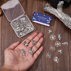 40Pcs 4 Styles Tibetan Style Alloy Pendants&nbsp;FIND-SC0021-22
