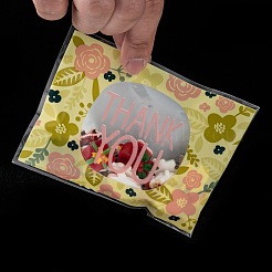 レクタングルセロハンのOPP袋  小さなジュエリー収納袋  粘着シールバッグ  thank youの文字  カラフル  16.2x9.9cm  一方的な厚さ：0.035mm  インナー対策：12.8x9.9のCM  約95~100個/袋&nbsp;OPC-I005-06