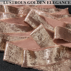4.5M Single Face Hot Stamping Polyester Frayed Ribbon&nbsp;OCOR-WH20003-08B