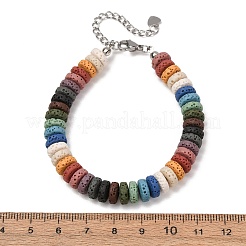 Chakra Dyed Natural Lava Rock Heishi Beaded Bracelets&nbsp;GG-CBA922D-04