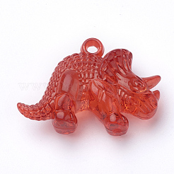 透明なアクリルパーツ  サイの形  ミックスカラー  32x47x16.5mm  穴：3mm&nbsp;X-TACR-T002-06