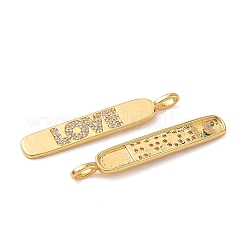 Brass Micro Pave Clear Cubic Zirconia Pendants&nbsp;KK-B160-31G