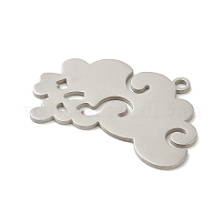 変色しない201ステンレススチールペンダント  雲  ステンレス鋼色  20x29x1mm  穴：1.6mm&nbsp;LS-STAS-B049-22P