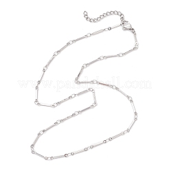 304 Stainless Steel Cuboid Bar Link Chain Necklaces for Women Men&nbsp;NJEW-JN05196-02