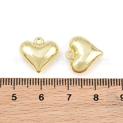 合金チャーム  ハートチャーム  ラックめっき  ゴールドカラー  14x14.5x6mm  穴：1.6mm&nbsp;AL-CBA15FB-04G
