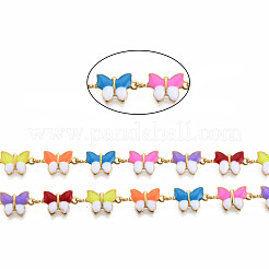 304 Stainless Steel & Enamel Link Chains&nbsp;CHS-Q004-002B-NF