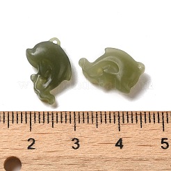 Natural Nephrite Jade Dolphin Charms&nbsp;G-NH0007-01