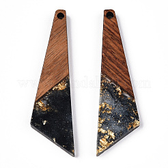 Transparent Resin & Walnut Wood Pendants&nbsp;RESI-N039-70C