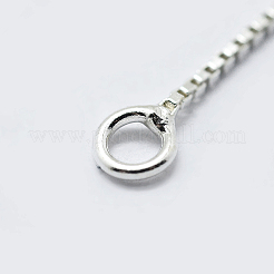 スターリングシルバーベネチアンチェーン925個  銀  30x0.65mm  穴：1mm&nbsp;STER-K171-10S