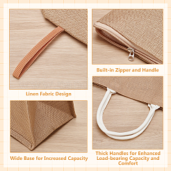 10Pcs Burlap Cloth Packing Tote Bags&nbsp;ABAG-WA0001-22