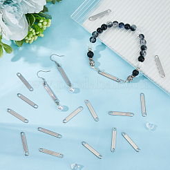 304ステンレススチールリンク/コネクター60個  オーバル  ステンレス鋼色  30x4.5x1mm  穴：3.5x2.5mm&nbsp;STAS-DC0016-38