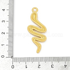 ラックメッキ合金ペンダント  カドミウムフリー＆鉛フリー  ヘビ  マットゴールドカラー  39x15x2.5mm  穴：2mm&nbsp;PALLOY-D369-24MG-02