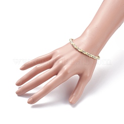 ナイロンとポリエステルの編みこみコードブレスレット  女性のための調節可能な友情のアクセサリー  シャンパンイエロー  内径：2-1/4~3-1/4インチ（5.8~8.1cm）&nbsp;BJEW-JB07676