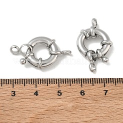 真鍮のスプリングリングの留め金  プラチナ  15x5.5mm  穴：3mm&nbsp;KK-CBAD851-02P-02