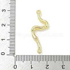 合金コネクタチャーム  テクスチャ付き波型バーリンク  ゴールドカラー  29.5x12x3mm  穴：1.3mm&nbsp;PALLOY-F310-04G-03