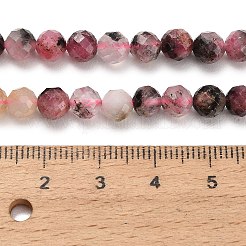 天然な桜のジャスパービーズ連売り  多面カット  ラウンド  6mm  穴：0.9mm  約69~70個/連  15.16''（38.5センチメートル）&nbsp;G-F838-A04-6mm
