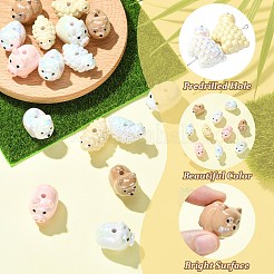 18個 6スタイル UVメッキアクリルビーズ  動物  混合図形  ミックスカラー  20~22.5x17.5~28.5x16.5~26.5mm  穴：3~3.5mm  3個/スタイル&nbsp;OACR-CJ0002-78