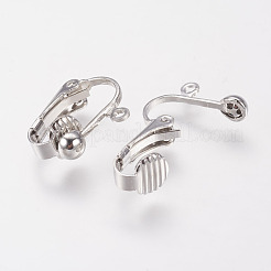 Brass Clip-on Earring Findings&nbsp;KK-E491-P