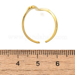スターリングシルバーのウェーブカフリング925個  ゴールドカラー  15mm  内径：15.5mm&nbsp;RJEW-D300-02G