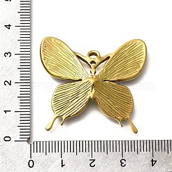 真鍮製エナメルペンダント  バタフライチャーム  18KGP本金メッキ  カラフル  32.5x36x2.5mm  穴：2.5mm&nbsp;STAS-Q347-11G-1