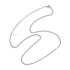 3MM 304 Stainless Steel Rolo Chain Necklaces&nbsp;NJEW-JN05622-01