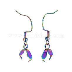 Rainbow Color 304 Stainless Steel Earring Hooks&nbsp;STAS-N098-023