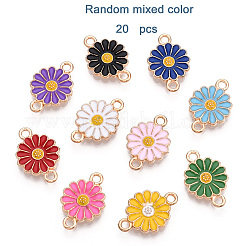 20Pcs Zinc Alloy Enamel Sunflower Connector Charms&nbsp;ENAM-FP0002-58