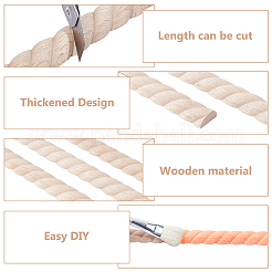 24Pcs Wood Carving Waistline Edge Strips for Living Room Background Wall Decorative&nbsp;DIY-WH0622-555B