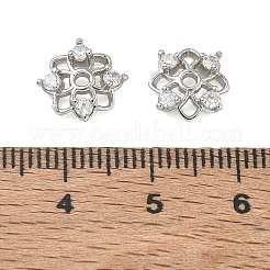 Brass Micro Pave Cubic Zirconia Bead Caps&nbsp;CU-CBA6E4E-09P