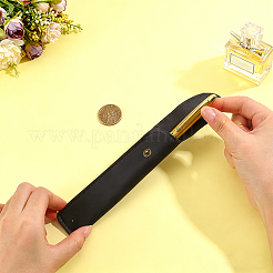 長方形のPUレザーペンケース  ブラック  157x34x2.5mm&nbsp;AJEW-WH0485-46B