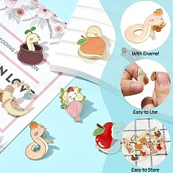 14Pcs 7 Styles Snake Enamel Pins&nbsp;JEWB-CJ0001-55