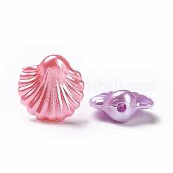 パール調アクリルビーズ  シェル  ミックスカラー  13.5x13.5x6.5mm  穴：1.8mm  約1086個/500g&nbsp;OACR-E013-14
