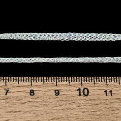 3.5mmポリエステルメタリックコード編み込みネックレス作り  真鍮製の金具と202個のステンレススチール製のロブスタークロウ留め金付き  長持ちメッキ  ラックめっき  ゴールドカラー  ホワイト  16.14インチ（41cm）〜18.11インチ（46cm）&nbsp;FB-CBAA152-01G-08