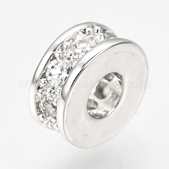 Brass Micro Pave Cubic Zirconia Beads&nbsp;ZIRC-Q013-141P