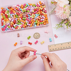 不透明アクリル子猫ビーズ300個  猫  ミックスカラー  14.5x8.5x9.5mm  穴：2.5mm&nbsp;MACR-ME0001-09