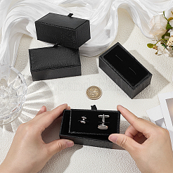 Lizard Skin Print Plastic 2 Cufflink Gift Storage Boxes&nbsp;CON-WH0107-86B