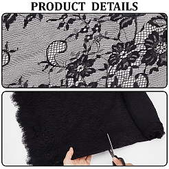 Flower Pattern Polyester Lace Fabrc&nbsp;DIY-WH20007-849B
