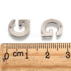 変色しにくい304ステンレススチールの文字チャーム  文字.g  11x9.5x0.8mm  穴：1mm&nbsp;X-STAS-O072-G