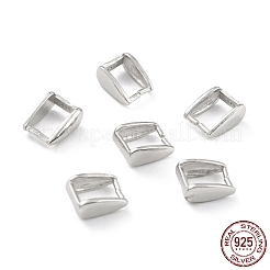 変色防止ロジウムメッキ スターリングシルバー アイスピックピンチベイル 925個  長方形  プラチナ  9x7x3.5mm  内径：4x6mm  ピン：0.8mm&nbsp;STER-Z001-016B-P