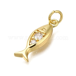 Brass Micro Pave Clear Cubic Zirconia Pendants&nbsp;ZIRC-I070-057G
