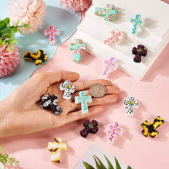 20Pcs 10 Styles Cross Silicone Focal Beads&nbsp;SIL-TA0002-78
