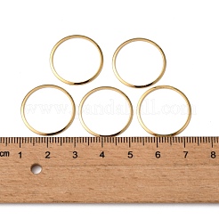 201 ステンレススチールリンクリング  リング  24KGP本金メッキ  20x0.5mm  内径：17.5~18mm&nbsp;STAS-F192-001G-01