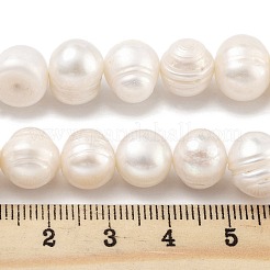 天然養殖淡水パールビーズ連売り  ポテト  フローラルホワイト  10~11mm  穴：0.6mm  約18~19個/連  6.89~7.09インチ（17.5~18cm）&nbsp;PEAR-C003-20B