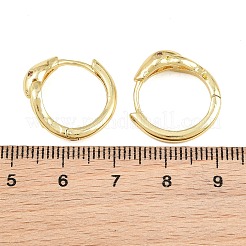 真鍮製マイクロパヴェキュービックジルコニアフープピアス  ヘビ  16KGP本金メッキ  19.5x17.5x6mm&nbsp;KK-CBAD104-04G-F