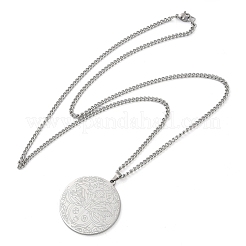 Non-Tarnish 304 Stainlessa Steel Curb Chain Pendant Necklaces&nbsp;LS-NJEW-H034-05P